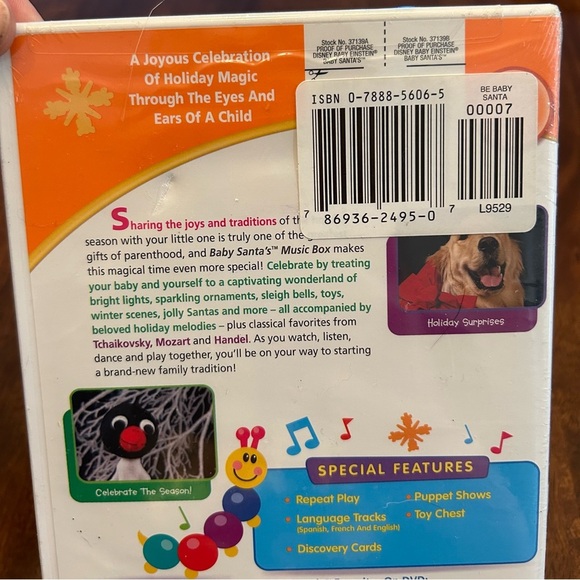 NWT Baby Einstein Disney Santa's Music Box DVD Holiday English Spanish French - Picture 2 of 3